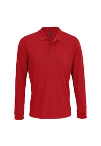 SOL'S - Koszulka Polo Z Długim Rękawem Dla Dorosłych Unisex Polycotton. Okazja: na co dzień. Typ kołnierza: polo. Kolor: czerwony. Długość rękawa: długi rękaw. Długość: długie. Styl: casual