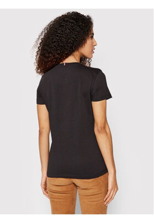 TOMMY HILFIGER - Tommy Hilfiger T-Shirt Heritage Tee WW0WW24969 Czarny Regular Fit. Kolor: czarny. Materiał: bawełna