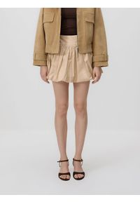 Reserved - Spódnica bombka - beżowy. Kolor: beżowy. Materiał: bawełna #1