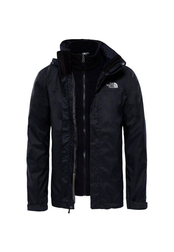 Kurtka trekkingowa męska The North Face Evolve II Triclimate. Typ kołnierza: kaptur. Kolor: czarny. Materiał: syntetyk. Styl: klasyczny
