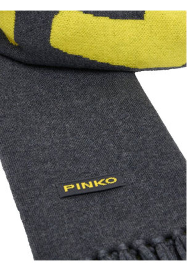 Pinko - PINKO Szalik Ojos Azules Sciarpa AI 24-25 BLK01 104313 A26I Szary. Kolor: szary. Materiał: materiał