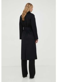 Liviana Conti płaszcz wełniany kolor czarny przejściowy oversize. Kolor: czarny. Materiał: wełna. Długość: długie. Styl: klasyczny #4
