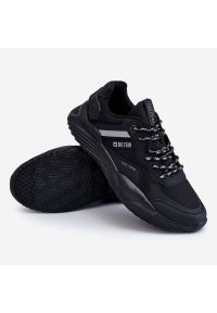 Big-Star - Męskie Lekkie Sneakersy Memory Foam System Big Star LL174150 Czarne. Zapięcie: sznurówki. Kolor: czarny. Materiał: materiał, skóra #2