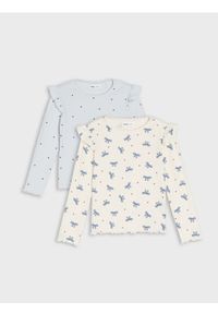 Sinsay - Prążkowane koszulki z długimi rękawami 2 pack - wielobarwny. Materiał: prążkowany. Długość rękawa: długi rękaw. Długość: długie #1