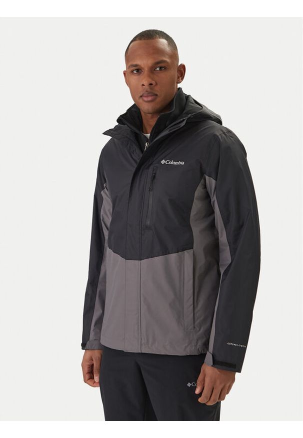 columbia - Columbia Kurtka przeciwdeszczowa Pouring Adventure™ III 2117171 Czarny Regular Fit. Kolor: czarny. Materiał: syntetyk
