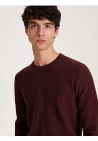 Reserved - Bawełniany sweter - kasztanowy. Kolor: brązowy. Materiał: bawełna