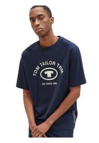 Tom Tailor T-Shirt 1035618 Granatowy Regular Fit. Kolor: niebieski. Materiał: bawełna