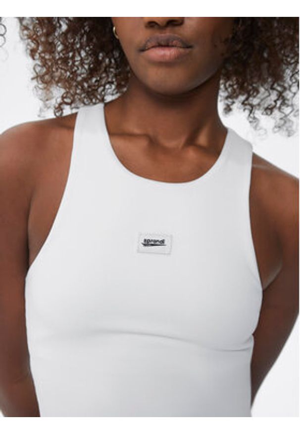 Sprandi Top SP22-TPD101 Biały Slim Fit. Kolor: biały. Materiał: syntetyk