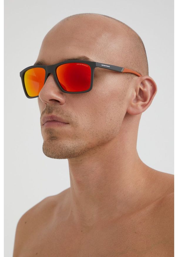 Emporio Armani Okulary przeciwsłoneczne męskie. Kształt: prostokątne