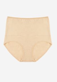 Renee - Beżowe Modelujące Majtki z Bawełny High Waist Nilionea. Stan: podwyższony. Kolor: beżowy. Materiał: bawełna