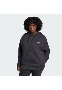 Adidas - Bluza z kapturem Essentials Linear Full-Zip French Terry. Typ kołnierza: kaptur. Kolor: czarny, biały, wielokolorowy. Materiał: polar, materiał. Sezon: zima #1