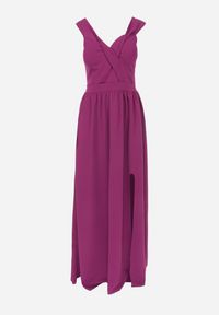 Born2be - Fioletowa Rozkloszowana Sukienka na Ramiączkach Maxi Chilli. Kolor: fioletowy. Długość rękawa: na ramiączkach. Długość: maxi #3