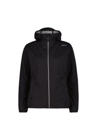 Kurtka damska turystyczna CMP 35A6246. Typ kołnierza: kaptur. Kolor: czarny. Materiał: softshell. Sport: turystyka piesza #1