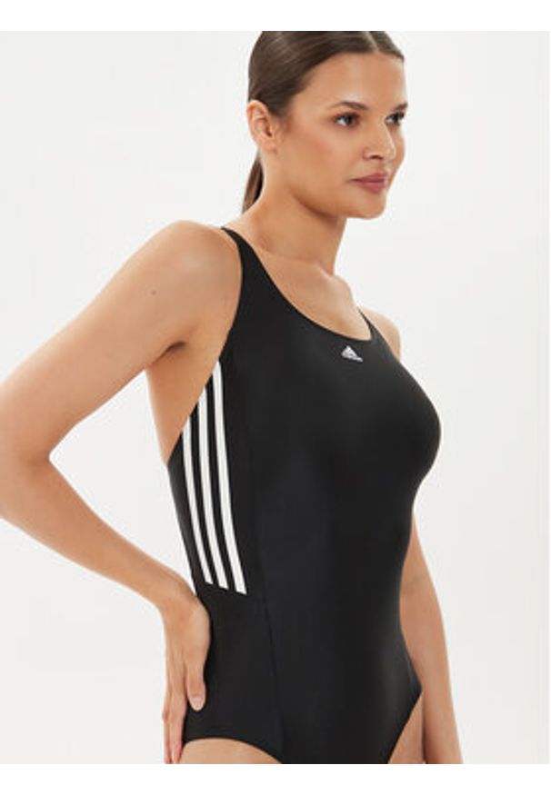 Adidas - adidas Strój kąpielowy Mid 3-Stripes Swimsuit HA5993 Czarny. Kolor: czarny. Materiał: syntetyk