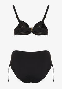 Born2be - Czarne Bikini Biustonosz z Marszczeniem i Majtki Figi ze Ściągaczami Kinevia. Kolekcja: plus size. Kolor: czarny #5