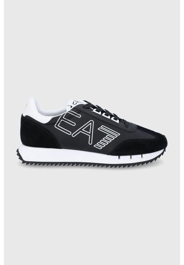 EA7 Emporio Armani buty kolor czarny. Nosek buta: okrągły. Zapięcie: sznurówki. Kolor: czarny. Obcas: na platformie