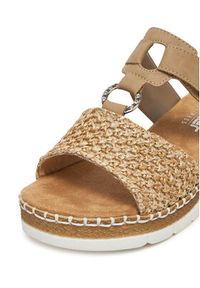 Rieker Klapki V1243-60 Beżowy. Kolor: beżowy. Materiał: materiał, syntetyk #7