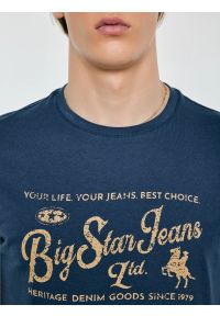 Big-Star - Koszulka męska z nadrukiem z linii Authentic ciemnoniebieska Eller 402. Kolor: niebieski. Materiał: bawełna. Wzór: nadruk. Styl: vintage, klasyczny #6
