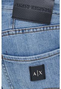 Armani Exchange szorty jeansowe męskie. Kolor: niebieski. Materiał: jeans #3