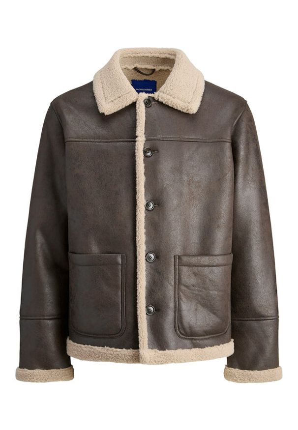 Jack & Jones - Jack&Jones Kurtka z imitacji skóry Cambridge 12282946 Brązowy Regular Fit. Kolor: brązowy. Materiał: skóra