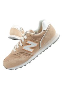 Buty lekkie wygodne sportowe sneakersy damskie New Balance. Kolor: beżowy. Materiał: zamsz. Szerokość cholewki: normalna