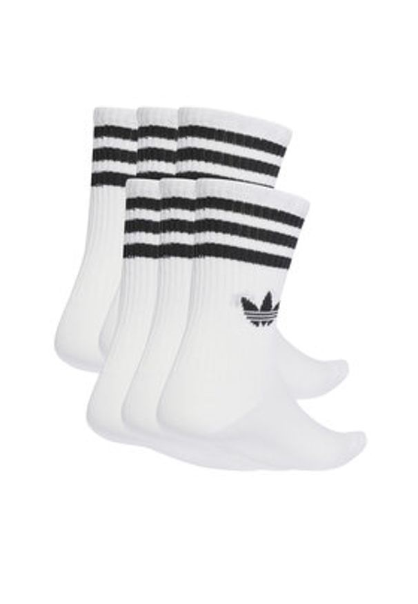 Adidas - adidas Zestaw 6 par wysokich skarpet unisex 3-Stripes JV7410 Biały. Kolor: biały. Materiał: materiał, bawełna