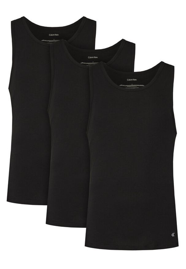 Calvin Klein Underwear Komplet 3 tank topów Tank 3Pk LV00NB4184 Czarny Slim Fit. Kolor: czarny. Materiał: syntetyk