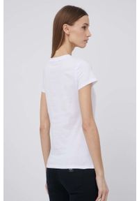 Armani Exchange t-shirt bawełniany 3LYTAM.YJ3RZ kolor biały. Okazja: na co dzień. Kolor: biały. Materiał: bawełna. Długość rękawa: krótki rękaw. Długość: krótkie. Wzór: nadruk. Styl: casual #5