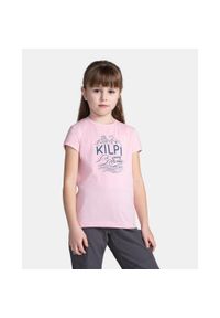 T-shirt dziewczęcy Kilpi MALGA-JG. Kolor: różowy. Materiał: bawełna