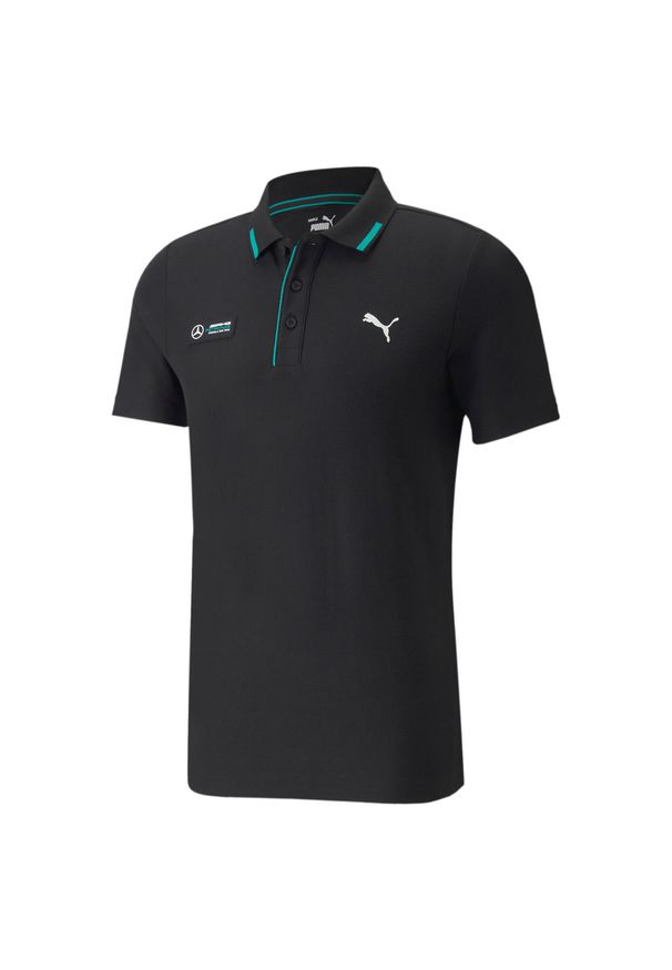 Koszulka polo sportowa męska Puma MAPF1 z krótkim rękawem. Typ kołnierza: polo. Kolor: wielokolorowy, czarny. Długość rękawa: krótki rękaw. Długość: krótkie. Styl: sportowy