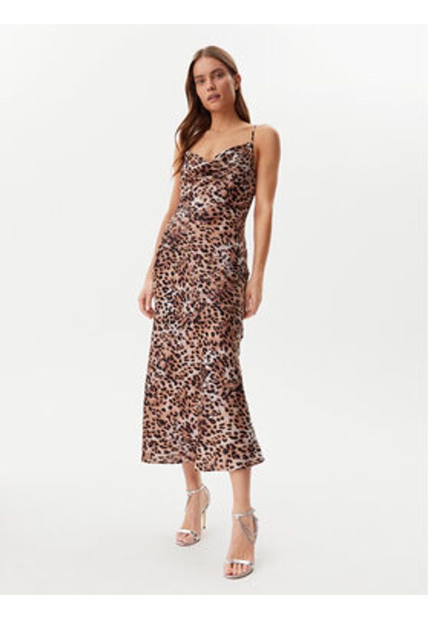 Guess Sukienka codzienna W5GK85 WH9C2 Brązowy Regular Fit. Okazja: na co dzień. Kolor: brązowy. Materiał: syntetyk. Typ sukienki: proste. Styl: casual