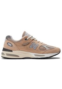 Buty unisex New Balance U991BE2 – beżowe. Kolor: beżowy. Materiał: guma, zamsz. Szerokość cholewki: normalna. Sport: bieganie