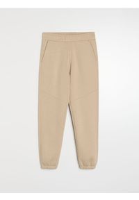 Sinsay - Spodnie dresowe regular fit - beżowy. Kolor: beżowy. Materiał: dresówka #1