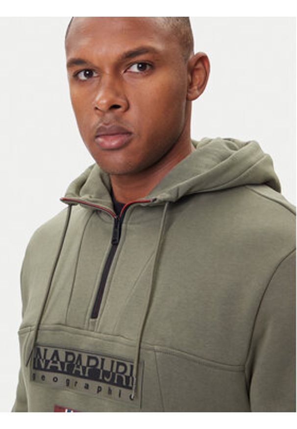 Napapijri Bluza Burgee NP0A4I5E Zielony Regular Fit. Kolor: zielony. Materiał: bawełna
