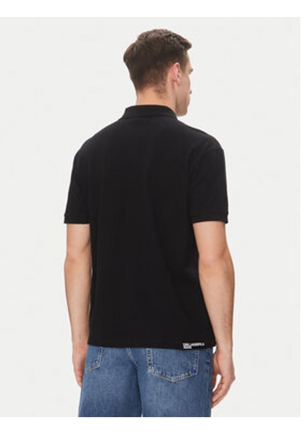 Karl Lagerfeld - KARL LAGERFELD Polo A2M17094 Czarny Regular Fit. Typ kołnierza: polo. Kolor: czarny. Materiał: bawełna