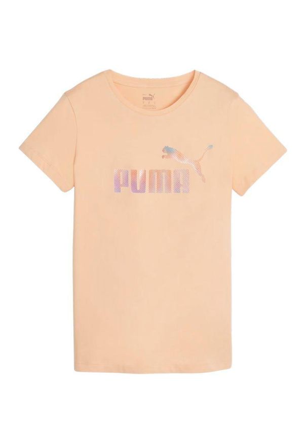 Puma - T-shirt Damski ESS+ Summer Daze. Kolor: żółty, wielokolorowy, pomarańczowy. Sport: turystyka piesza