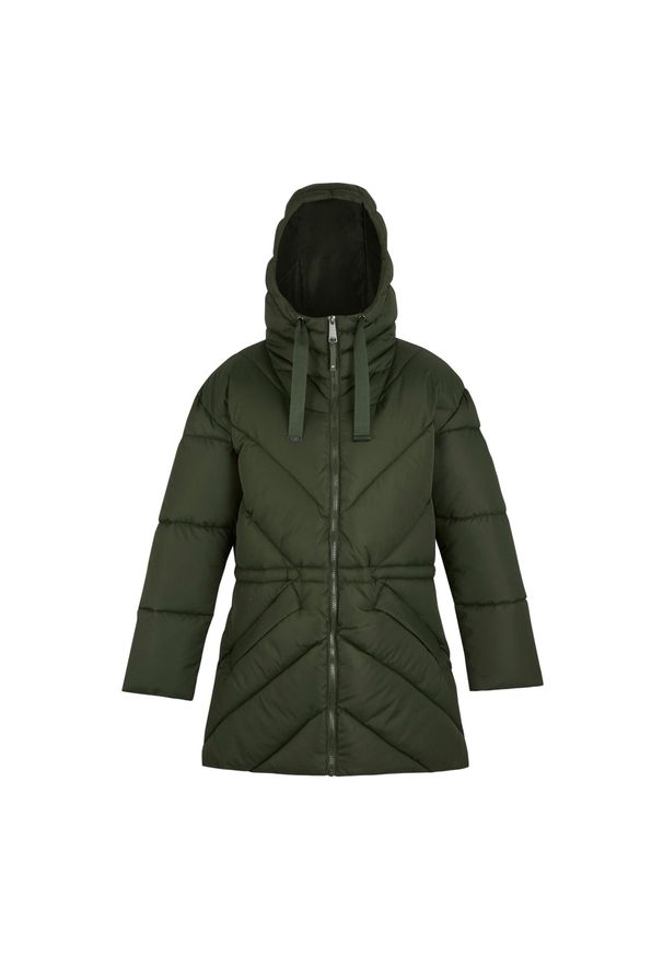 Regatta - Kurtka damska zimowa ocieplana Rusey. Kolor: zielony. Materiał: tkanina, puch. Sezon: zima. Sport: turystyka piesza