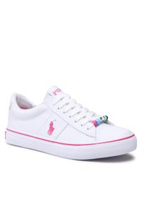 Tenisówki Polo Ralph Lauren Sayer RF104120 White Smooth/Pink w/ Pink PP & Beads. Kolor: biały