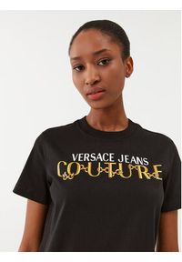 Versace Jeans Couture T-Shirt 75HAHF01 Czarny Regular Fit. Kolor: czarny. Materiał: bawełna #4