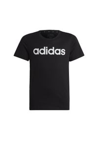 Adidas - Essentials Linear Logo Cotton Slim Fit Tee. Kolor: czarny, biały, wielokolorowy. Sport: joga i pilates