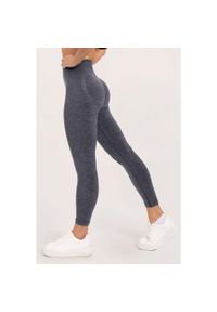GYM GLAMOUR - Legginsy fitness damskie Gym Glamour seamless push up. Kolor: szary. Sport: fitness