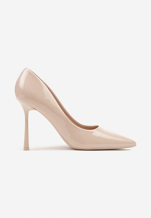 Born2be - Beżowe Eleganckie Szpilki Lakierowane w Klasycznym Stylu Emalisse. Okazja: do pracy, na spotkanie biznesowe. Kolor: beżowy. Materiał: lakier. Obcas: na szpilce. Styl: klasyczny, elegancki