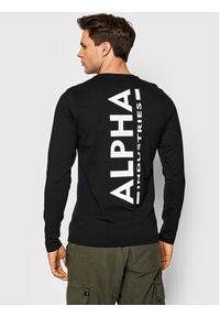 Alpha Industries Longsleeve Back Print Heavy 116571 Czarny Regular Fit. Kolor: czarny. Materiał: bawełna. Długość rękawa: długi rękaw. Wzór: nadruk #3