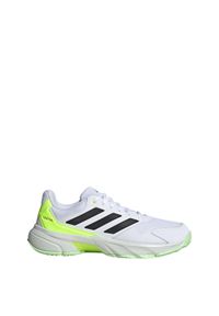Adidas - Buty CourtJam Control 3 Tennis. Kolor: wielokolorowy, żółty, czarny, biały. Materiał: materiał. Sport: tenis