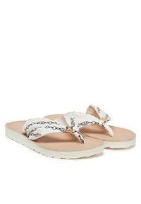 TOMMY HILFIGER - Tommy Hilfiger Japonki Th Chain Print Elevated Sandal FW0FW08519 Biały. Kolor: biały. Materiał: materiał. Wzór: nadruk