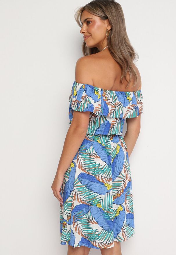 Born2be - Niebieska Sukienka Very Pretty. Kolor: niebieski. Materiał: tkanina. Długość rękawa: krótki rękaw. Długość: mini