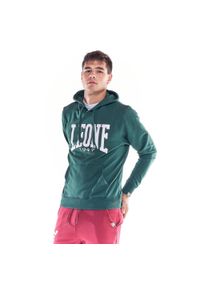 LEONE 1947 APPAREL - Męska bluza z kapturem Leone 1947 Apparel. Typ kołnierza: kaptur. Kolor: zielony. Materiał: tkanina. Sport: fitness