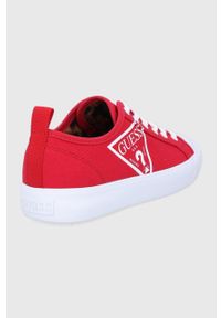 Guess Tenisówki damskie kolor czerwony. Nosek buta: okrągły. Zapięcie: sznurówki. Kolor: czerwony. Materiał: guma #4