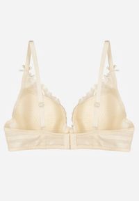 Renee - Jasnobeżowy Biustonosz Zdobiony Koronką i Kokardami Morgavia. Kolor: beżowy. Materiał: koronka. Wzór: koronka, aplikacja #6