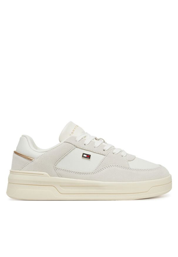 TOMMY HILFIGER - Tommy Hilfiger Sneakersy Essential Basket Sneaker FW0FW08456 Biały. Kolor: biały. Materiał: skóra